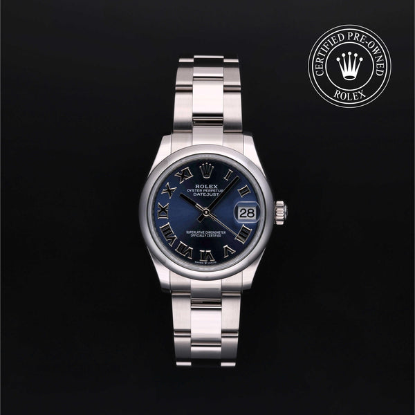 Rolex Certified Pre-owned Lady Datejust M278240-0017 front on black background