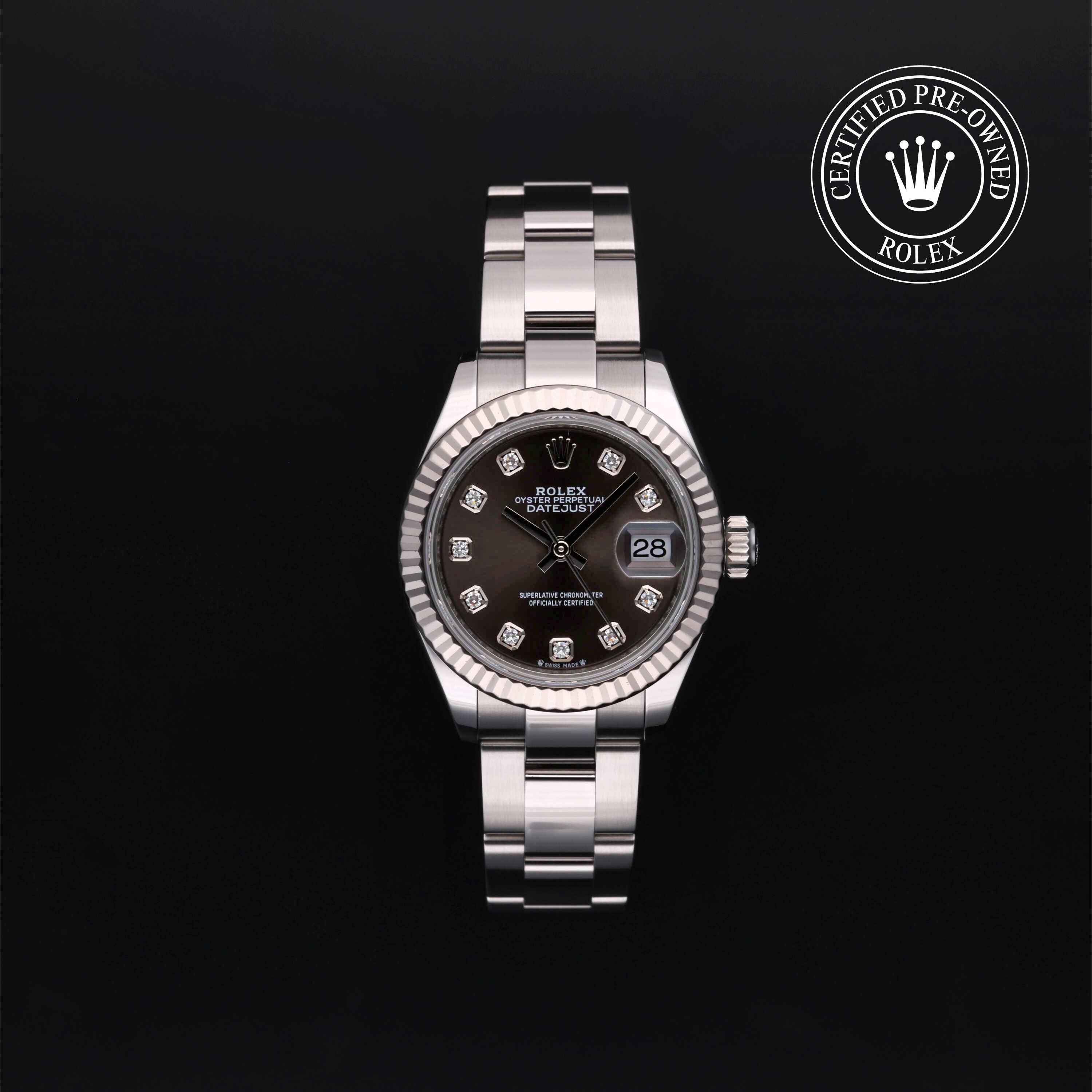 Rolex Certified Pre-owned Lady Datejust M279174-0016 front on black background