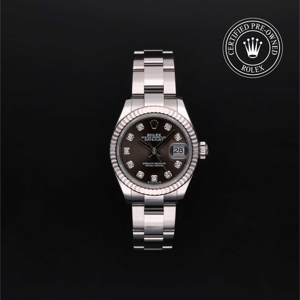 Rolex Certified Pre-owned Lady Datejust M279174-0016 front on black background