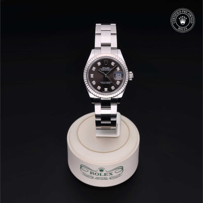 Rolex Certified Pre-owned Lady Datejust M279174-0016 front on black background