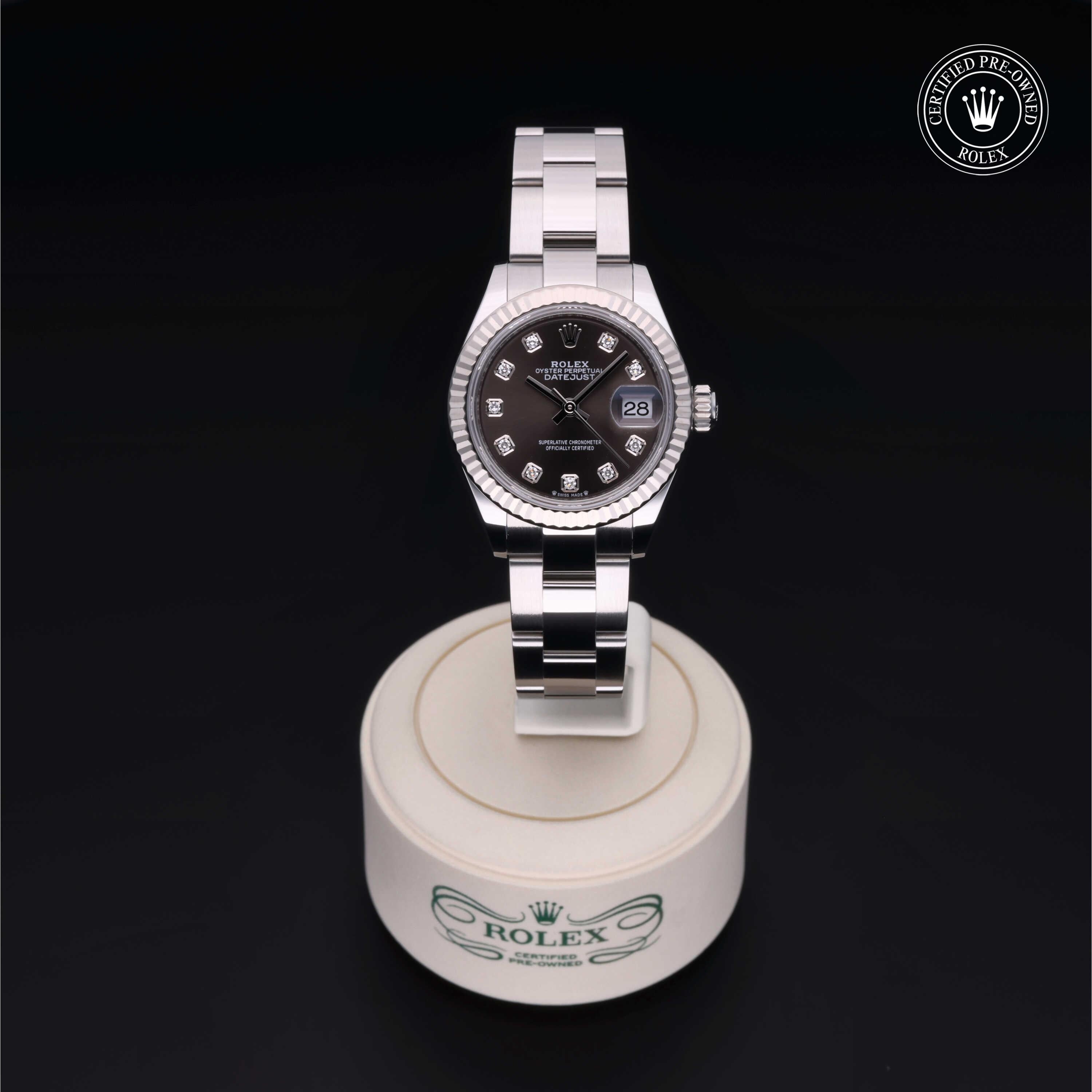 Rolex Certified Pre-owned Lady Datejust M279174-0016 front on black background