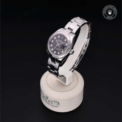 Rolex Certified Pre-owned Lady Datejust M279174-0016 front on black background