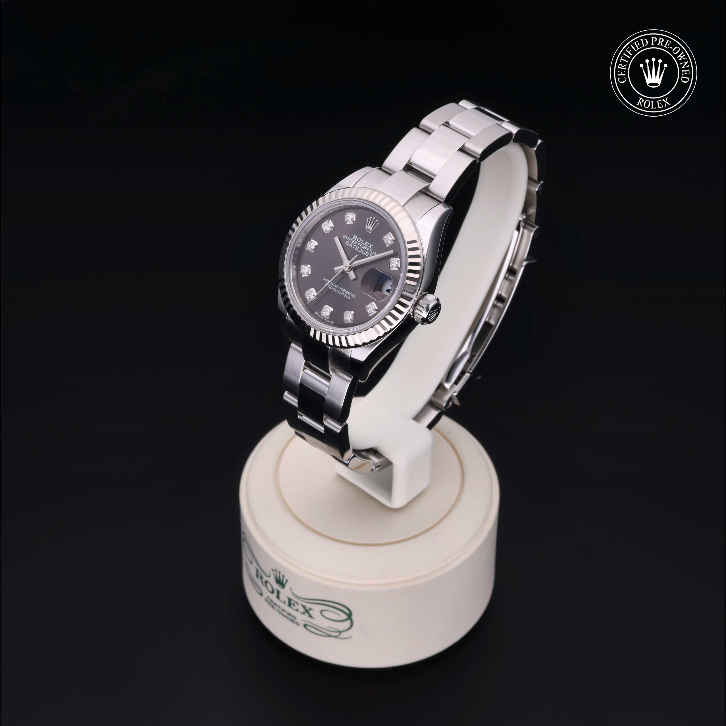 Rolex Certified Pre-owned Lady Datejust M279174-0016 front on black background