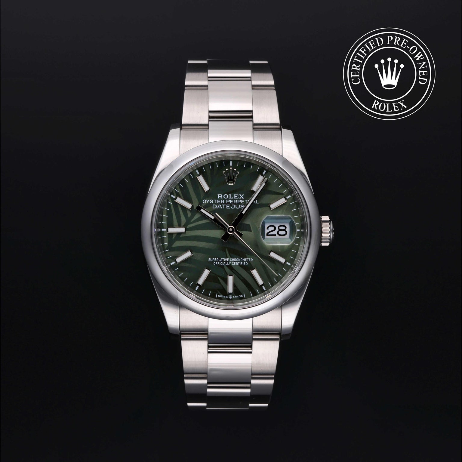 Rolex CPO Datejust M126200 front on white background