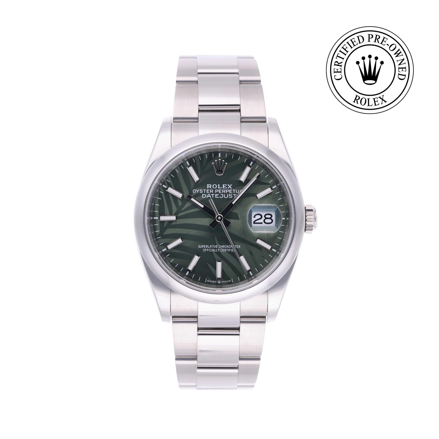 Rolex CPO Datejust M126200 front on white background