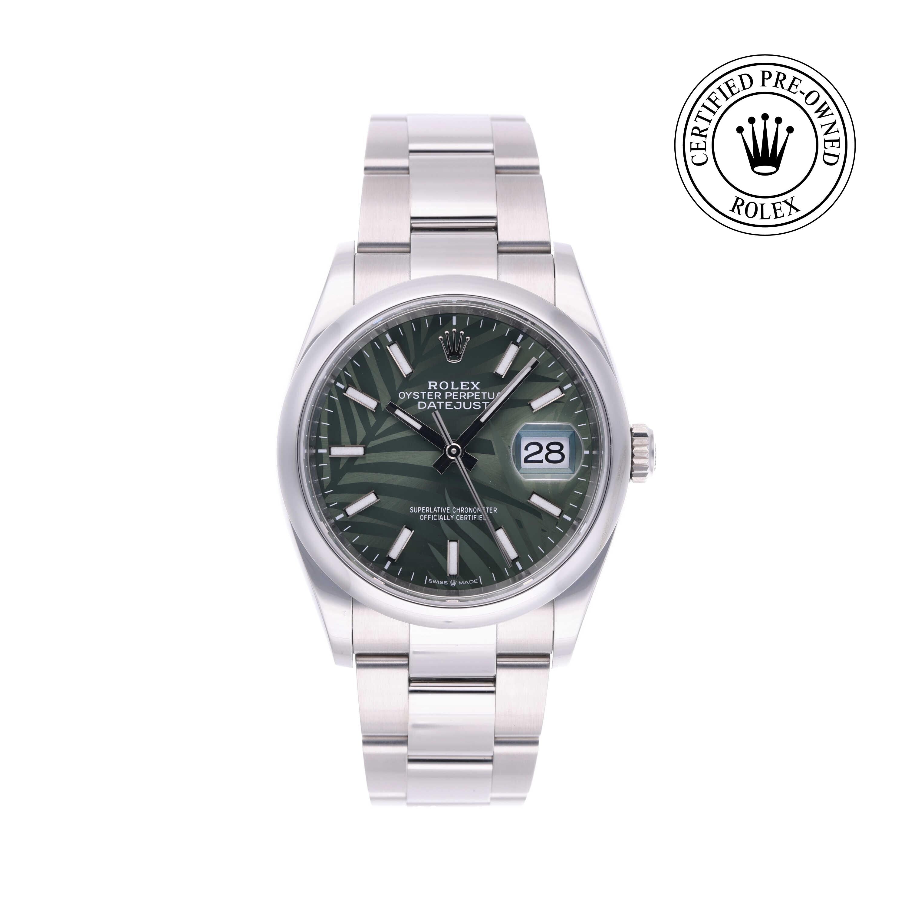 Rolex CPO Datejust M126200 front on white background