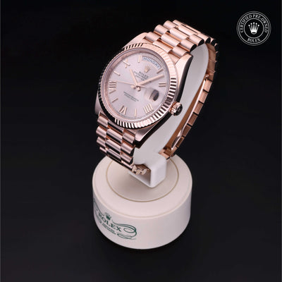 Rolex Certified Pre-owned Day-date M228235-0001 front on black background