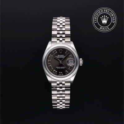 Rolex Certified Pre-owned Lady Datejust M279160-0011 front on black background