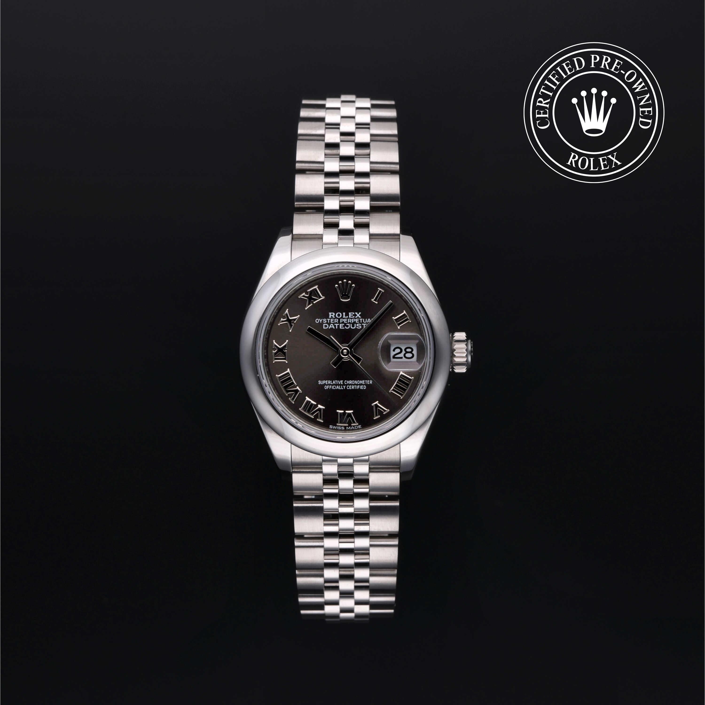 Rolex Certified Pre-owned Lady Datejust M279160-0011 front on black background