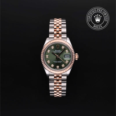 Rolex CPO Lady Datejust M279171 front on white background