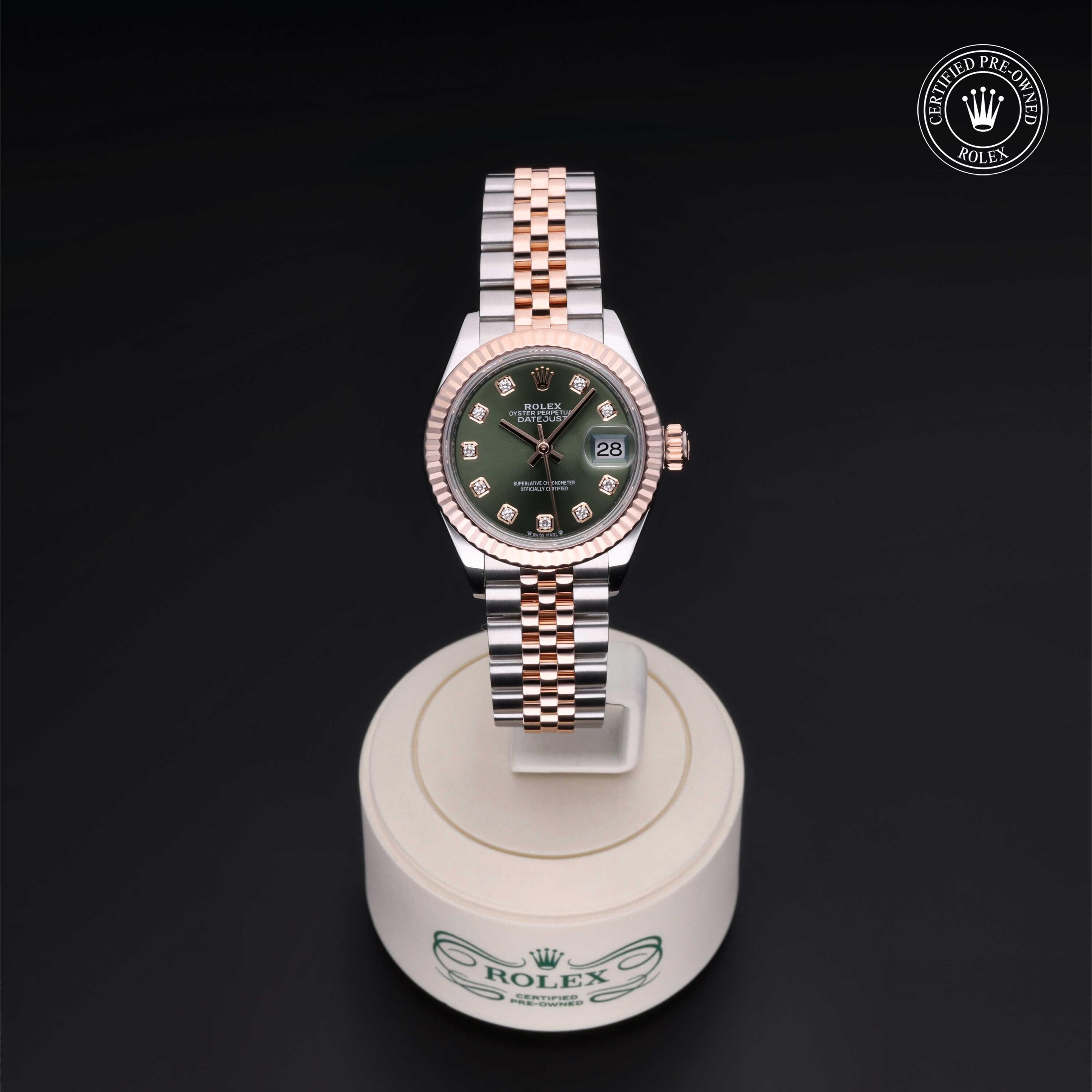 Rolex CPO Lady Datejust M279171 front on white background