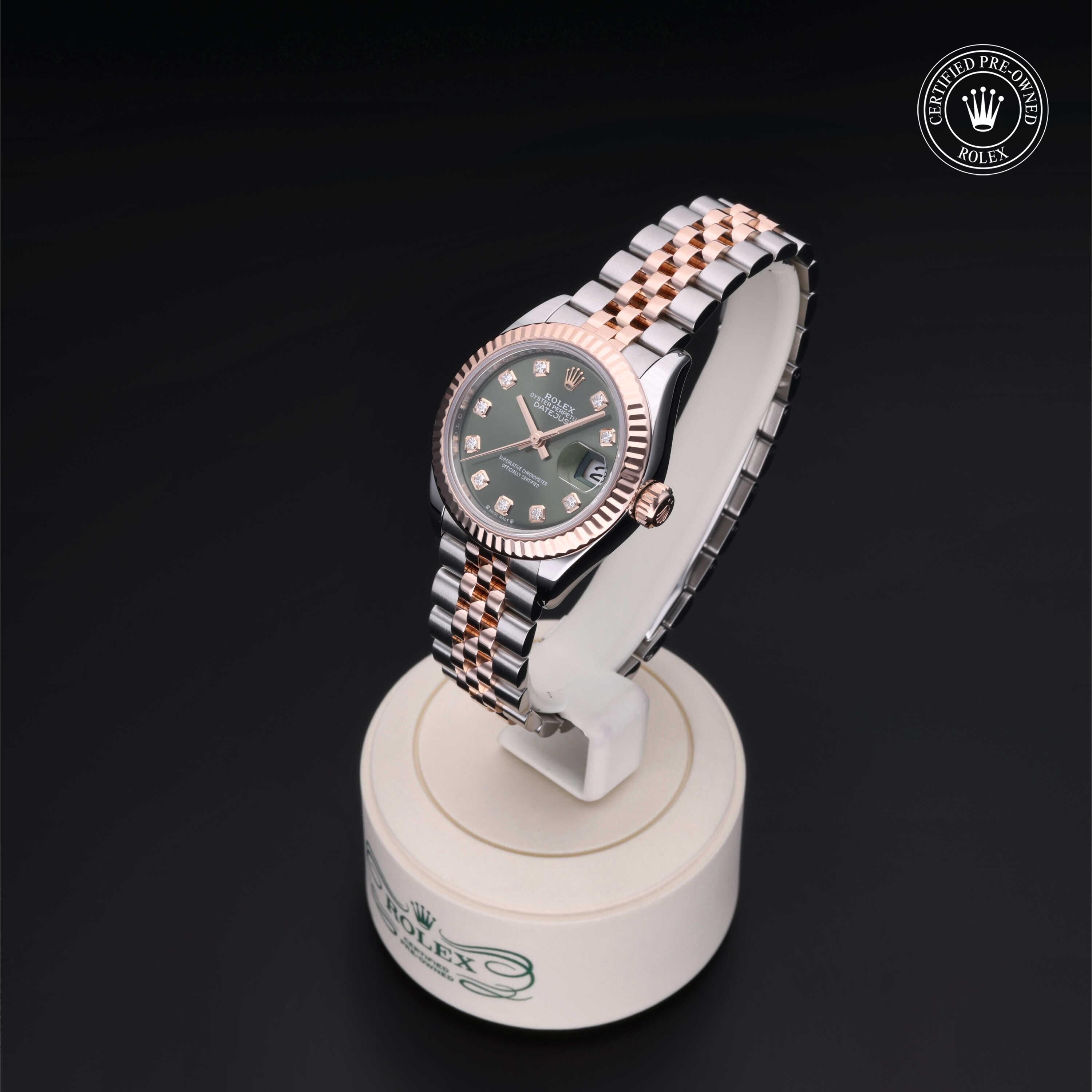 Rolex CPO Lady Datejust M279171 front on white background