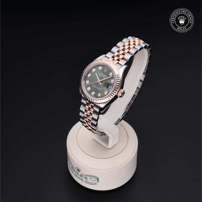 Rolex CPO Lady Datejust M279171 front on white background