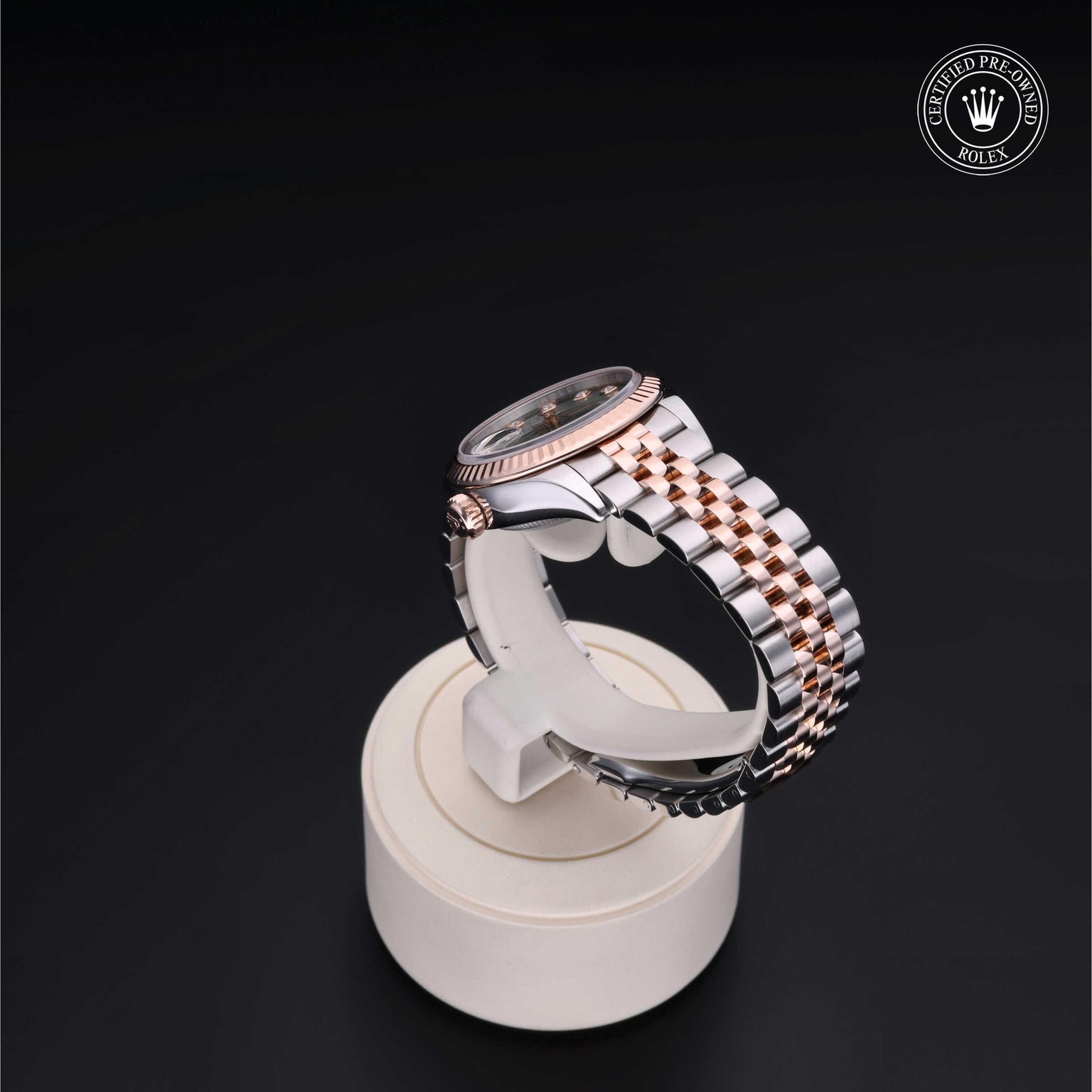 Rolex CPO Lady Datejust M279171 front on white background