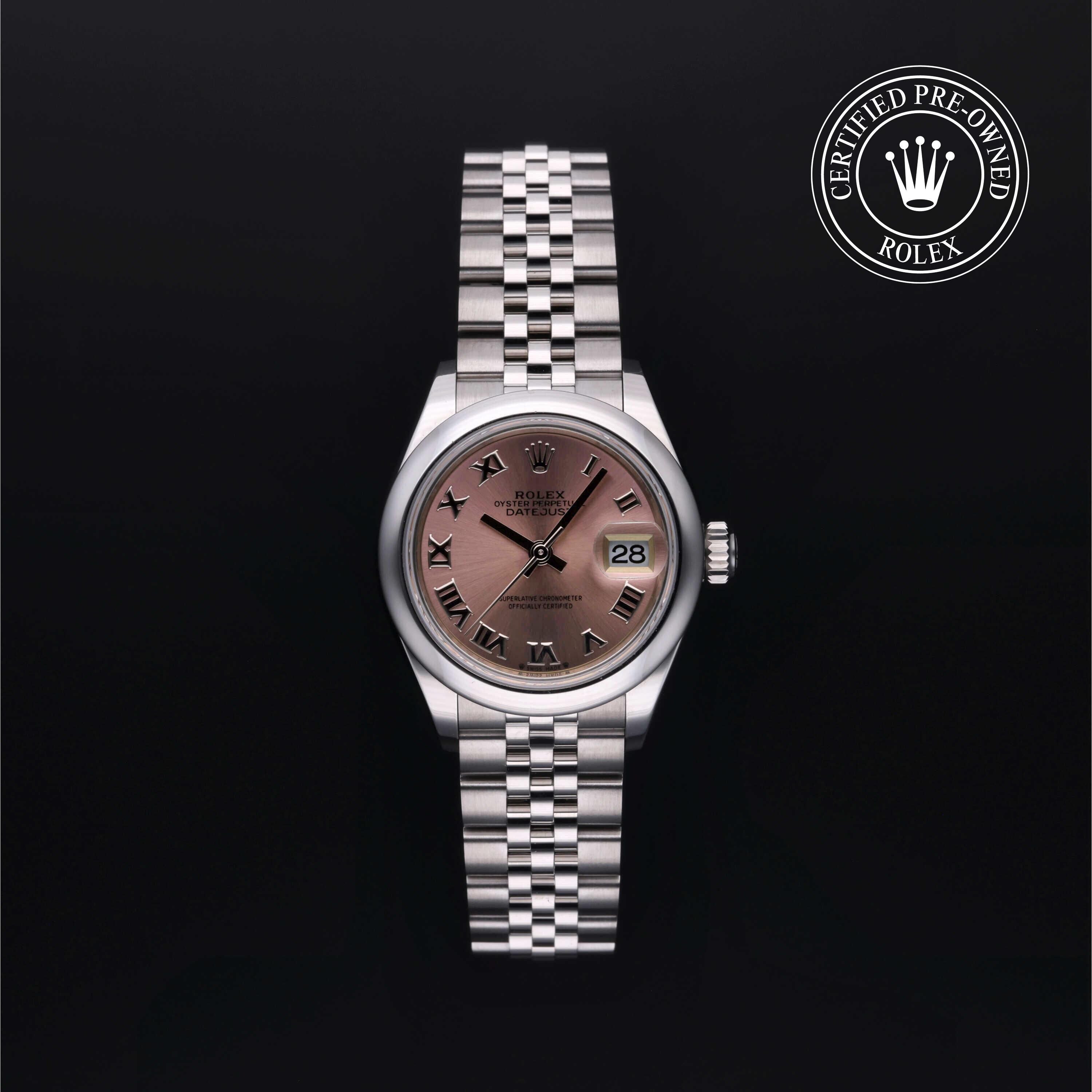 Rolex Certified Pre-owned Lady Datejust M279160-0013 front on black background