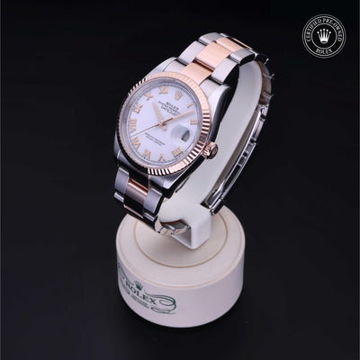 Rolex Certified Pre-owned Datejust M126231-0016 front on black background