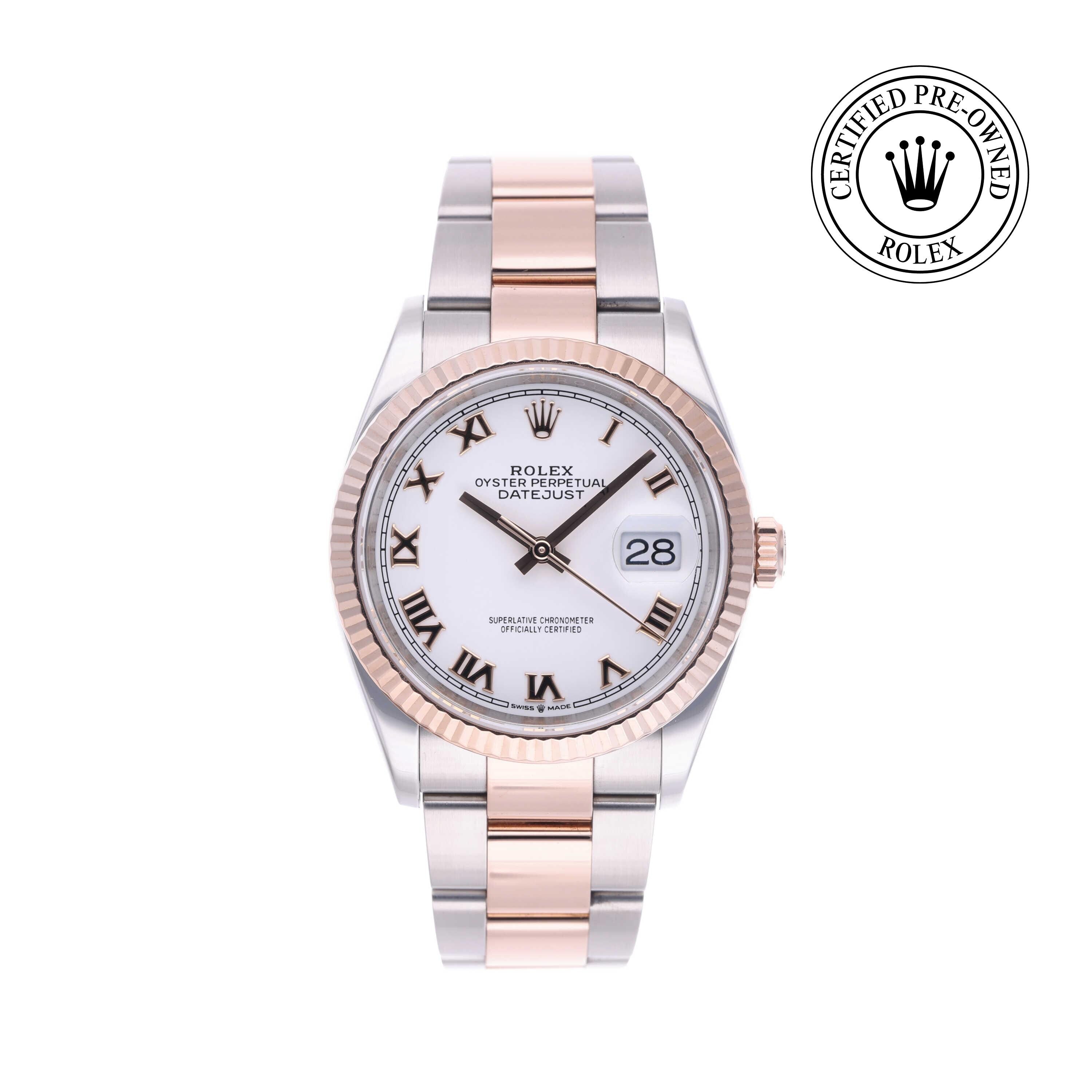 Rolex Certified Pre-owned Datejust M126231-0016 front on white background