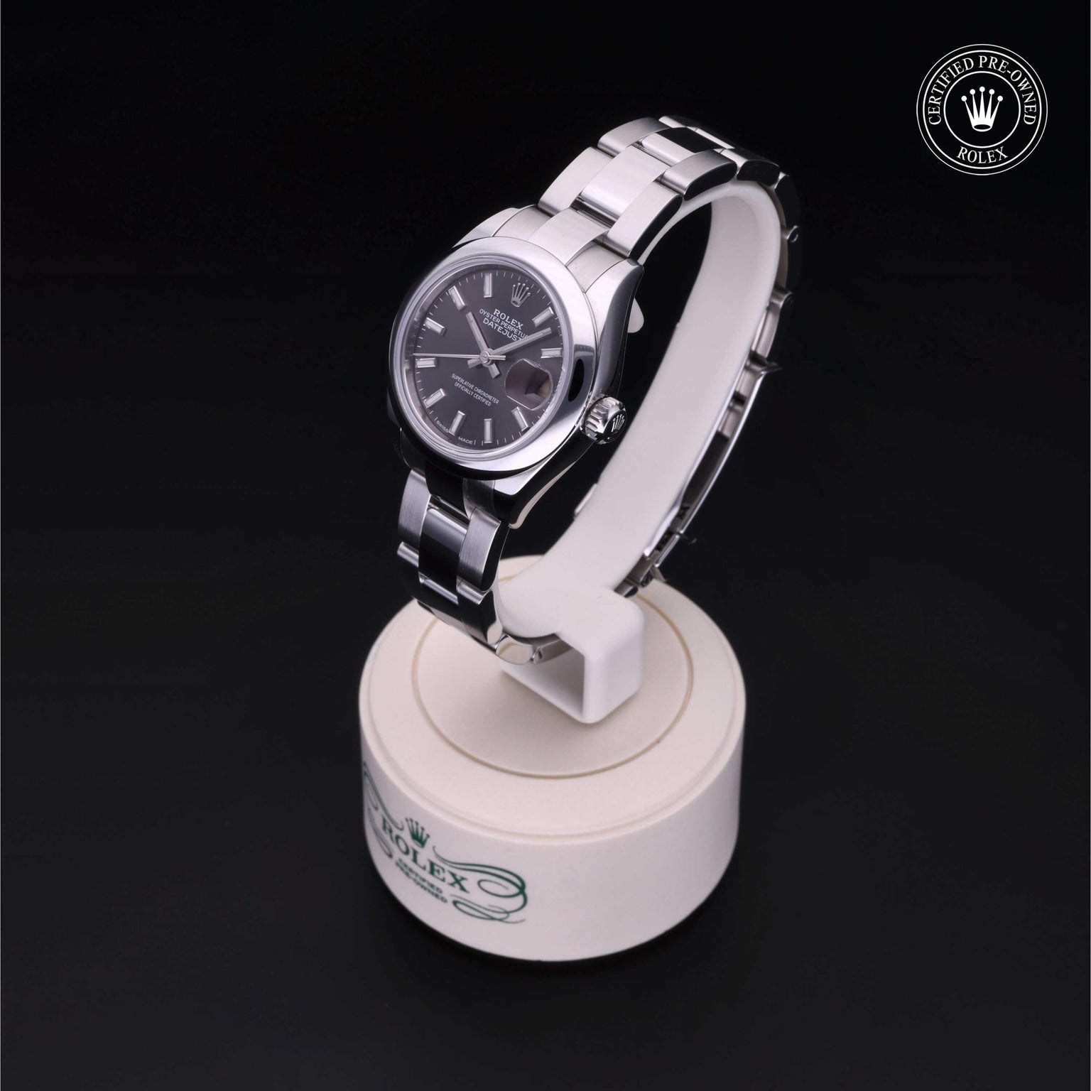 Rolex Certified Pre-owned Lady Datejust M279160-0010 front on black background