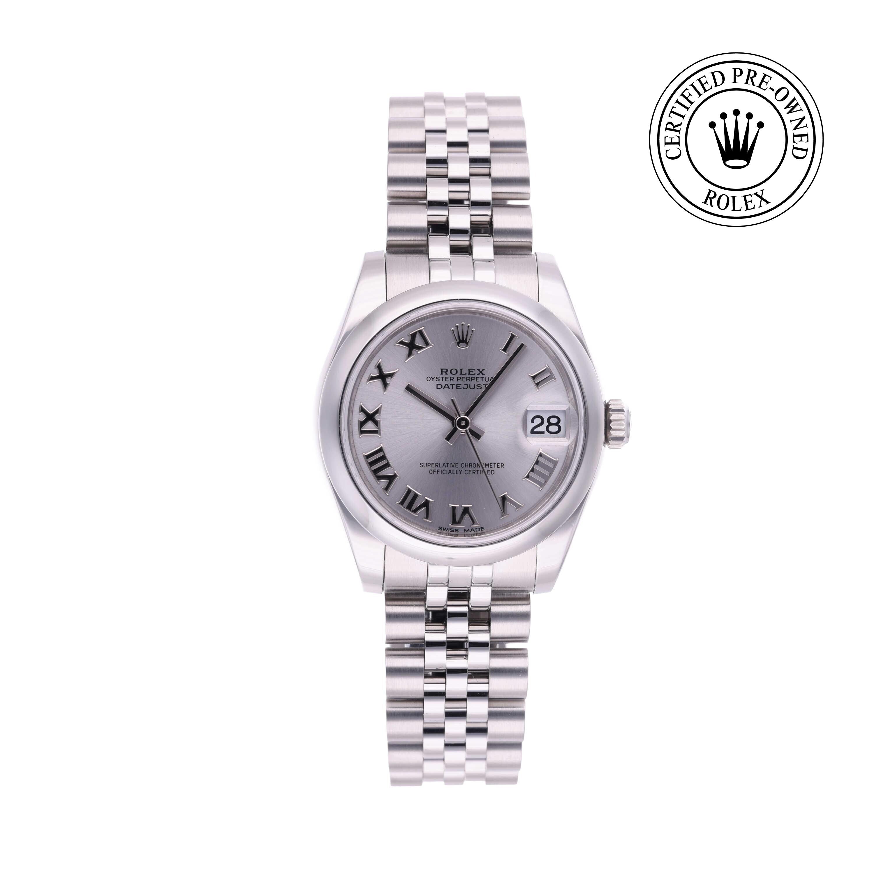 Rolex Certified Pre-owned Lady Datejust M178240-0001 front on white background