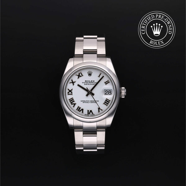 Rolex Certified Pre-owned Lady Datejust M178240-0031 front on black background