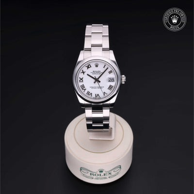 Rolex Certified Pre-owned Lady Datejust M178240-0031 front on black background