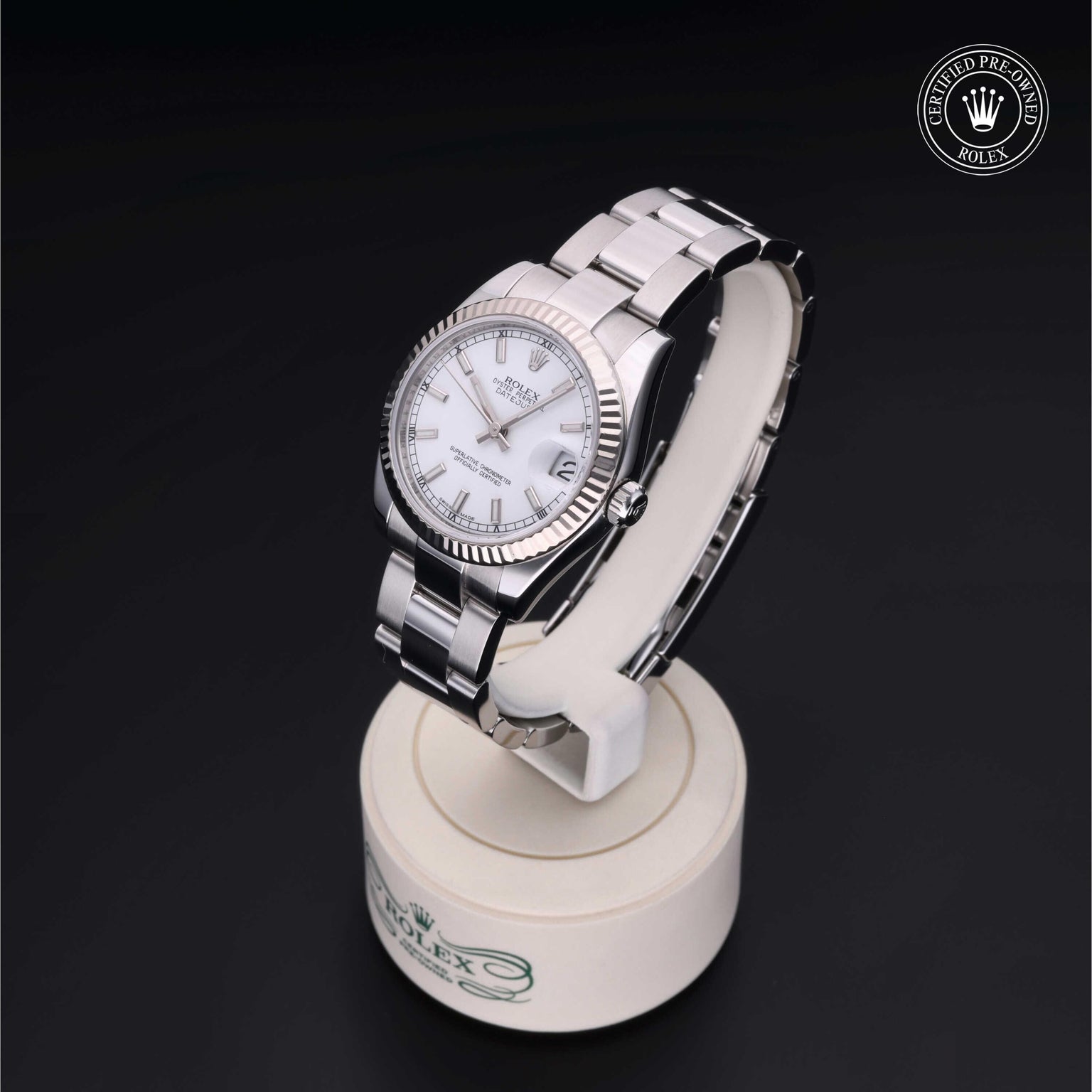 Rolex CPO Lady Datejust M178274 front on white background