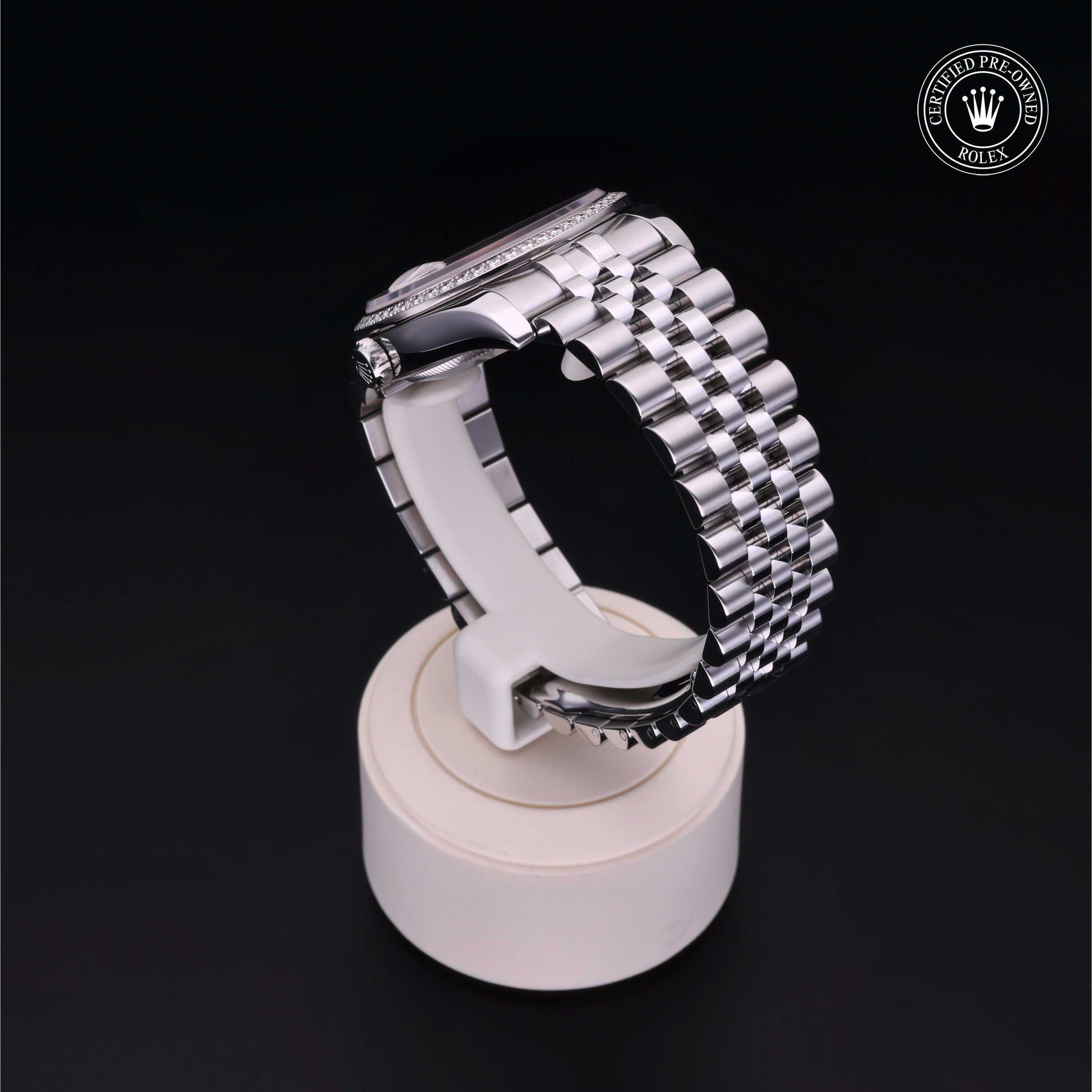 Rolex Certified Pre-owned Datejust M116244-0004 front on black background