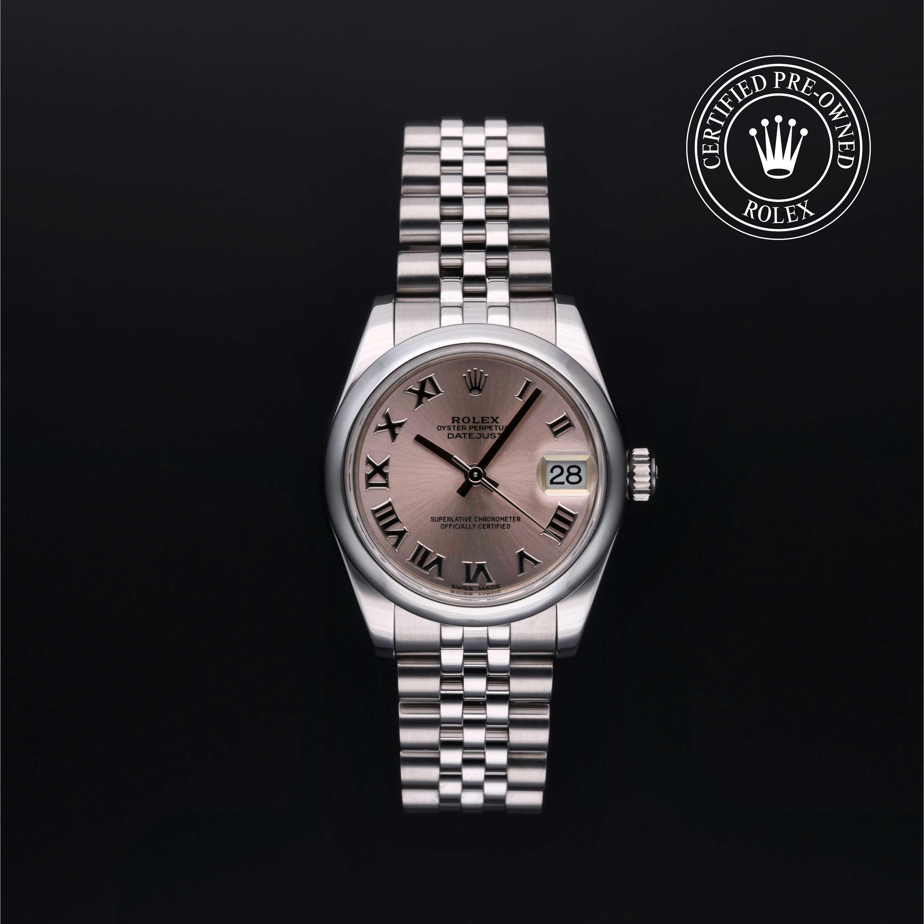 Rolex Certified Pre-owned Lady Datejust M178240-0005 front on black background