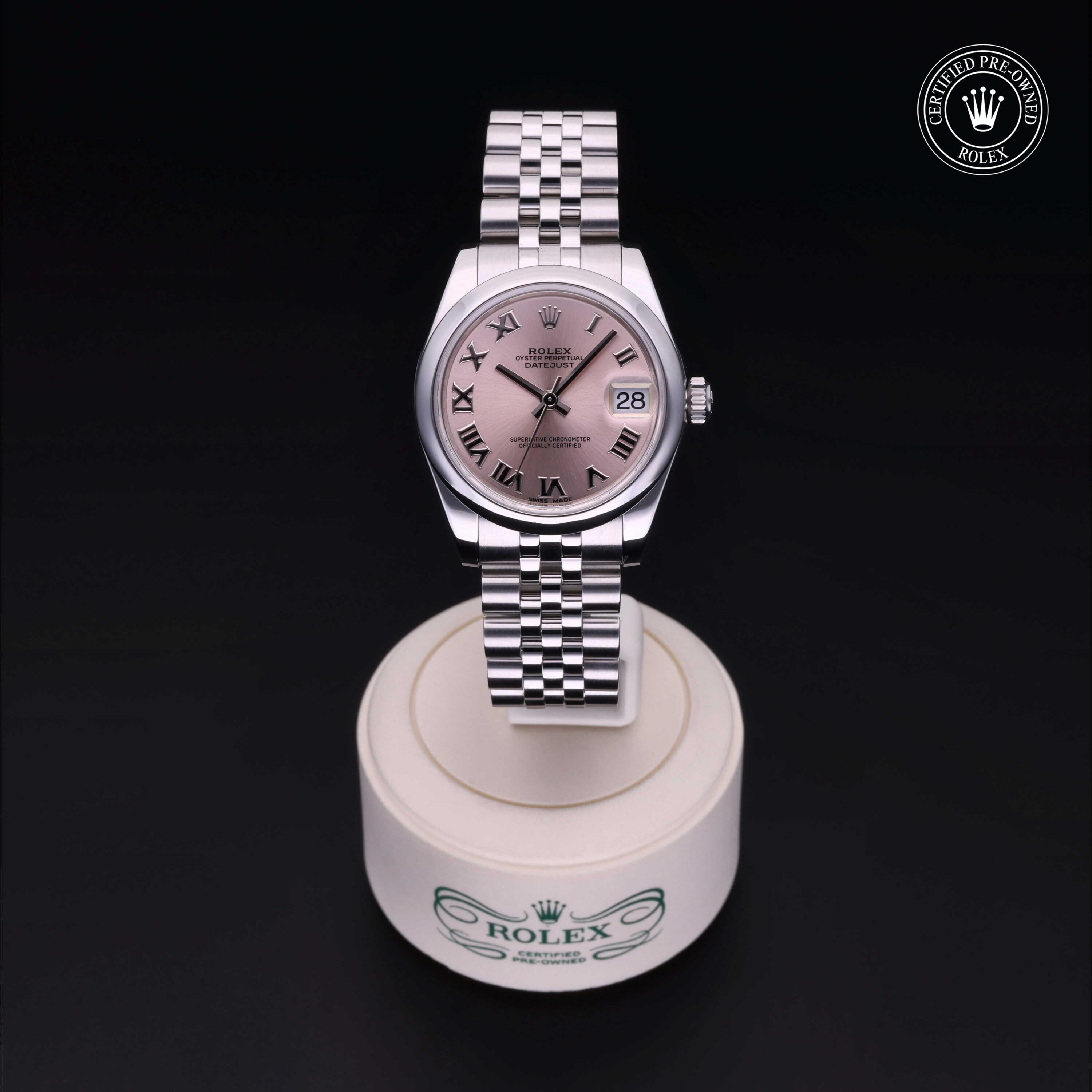Rolex Certified Pre-owned Lady Datejust M178240-0005 front on black background