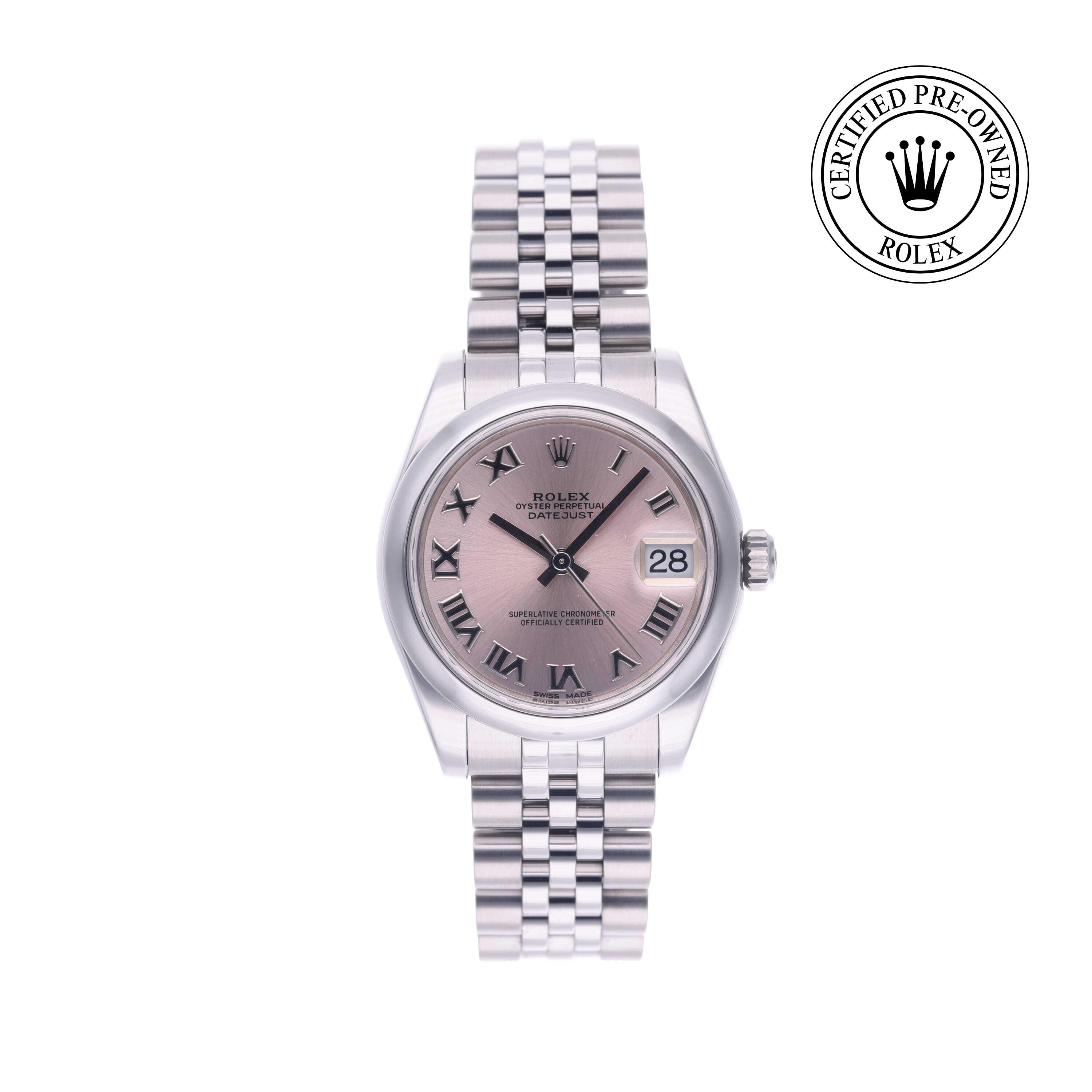 Rolex Certified Pre-owned Lady Datejust M178240-0005 front on white background