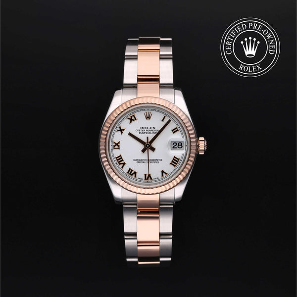 Rolex Certified Pre-owned Lady Datejust M178271-0044 front on black background