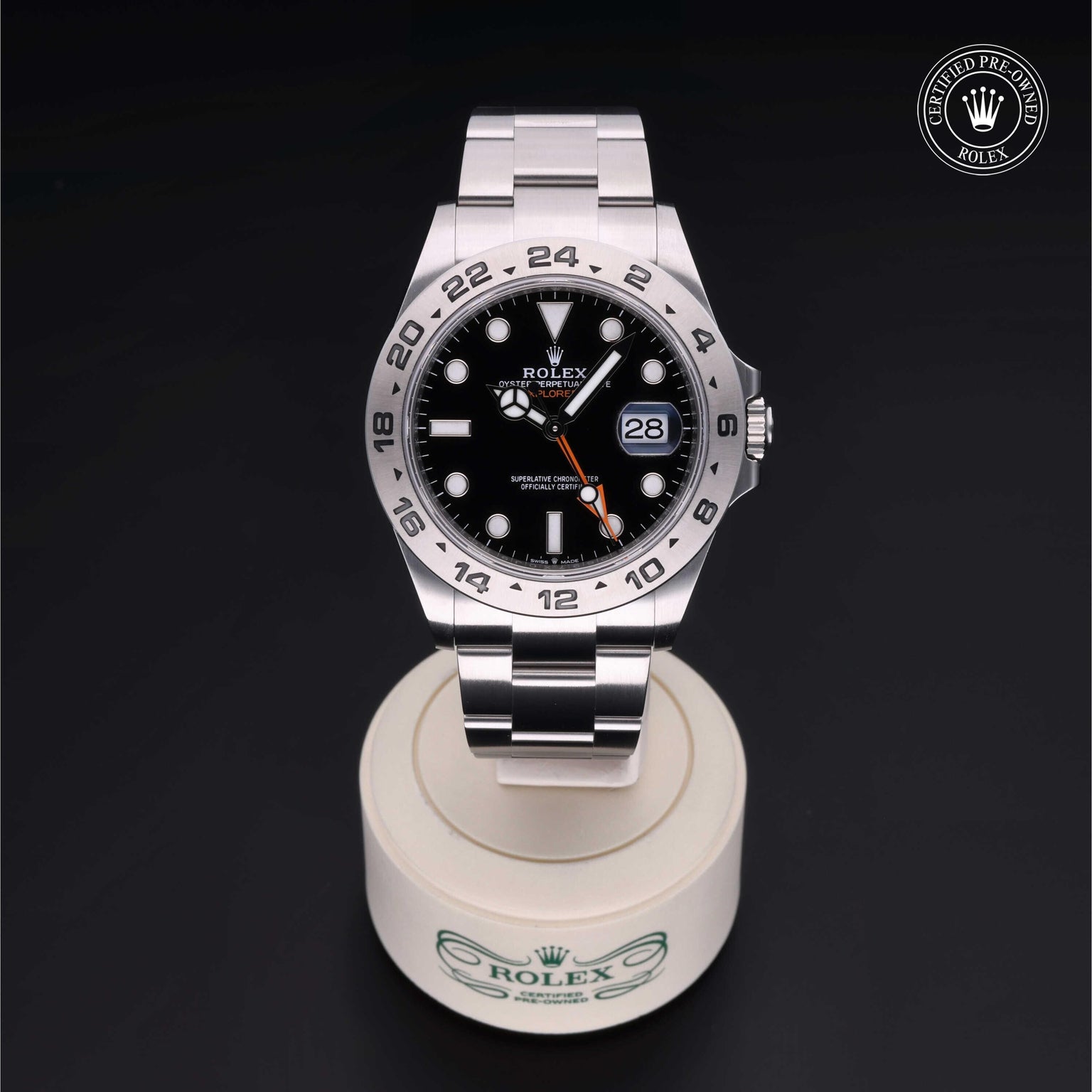 Rolex CPO Explorer M226570 front on white background