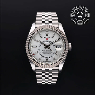 Rolex Certified Pre-owned Sky-Dweller M336934-0004 front on black background
