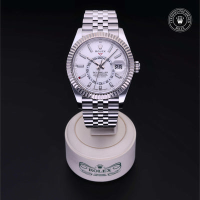 Rolex Certified Pre-owned Sky-Dweller M336934-0004 front on black background