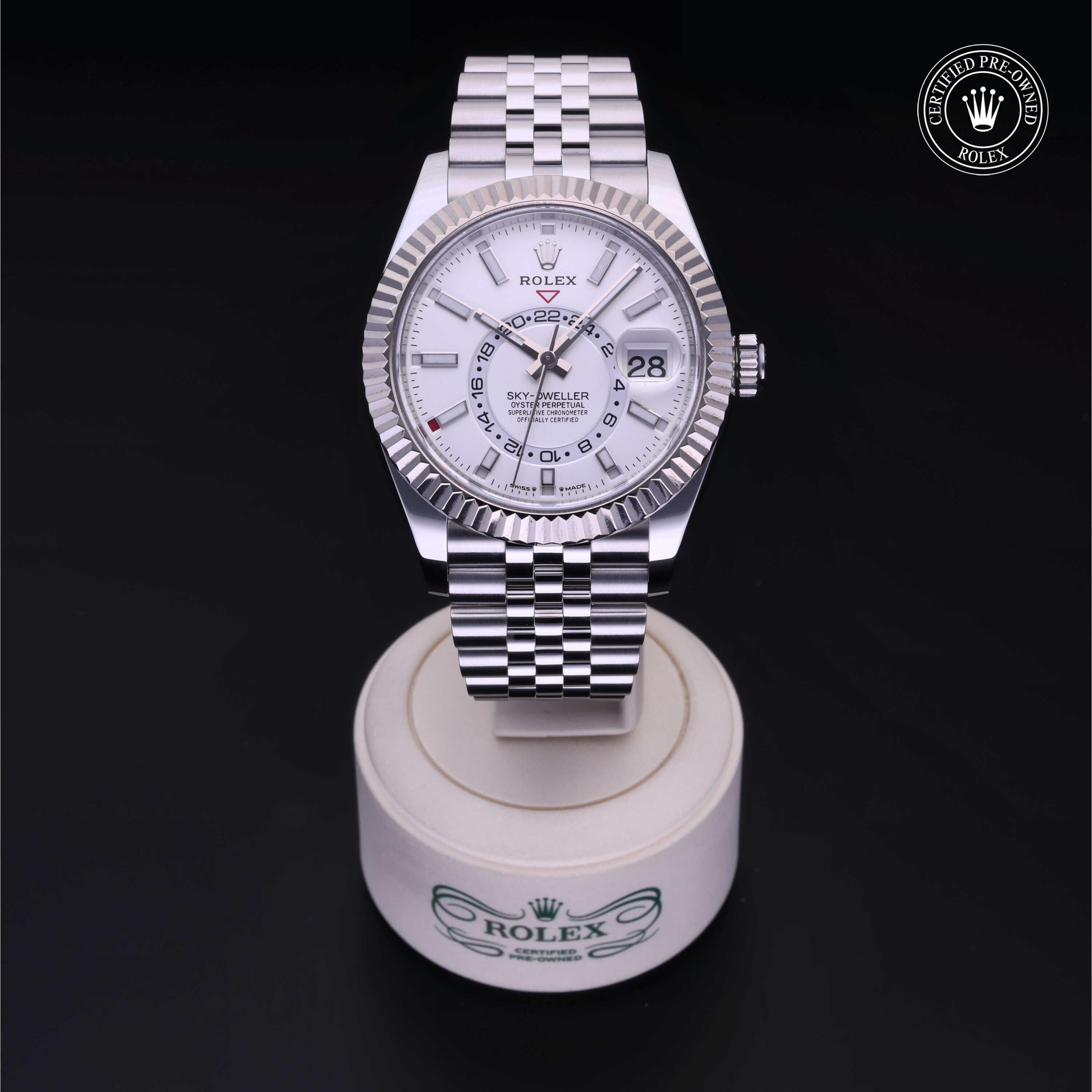 Rolex Certified Pre-owned Sky-Dweller M336934-0004 front on black background