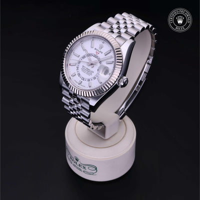 Rolex Certified Pre-owned Sky-Dweller M336934-0004 front on black background