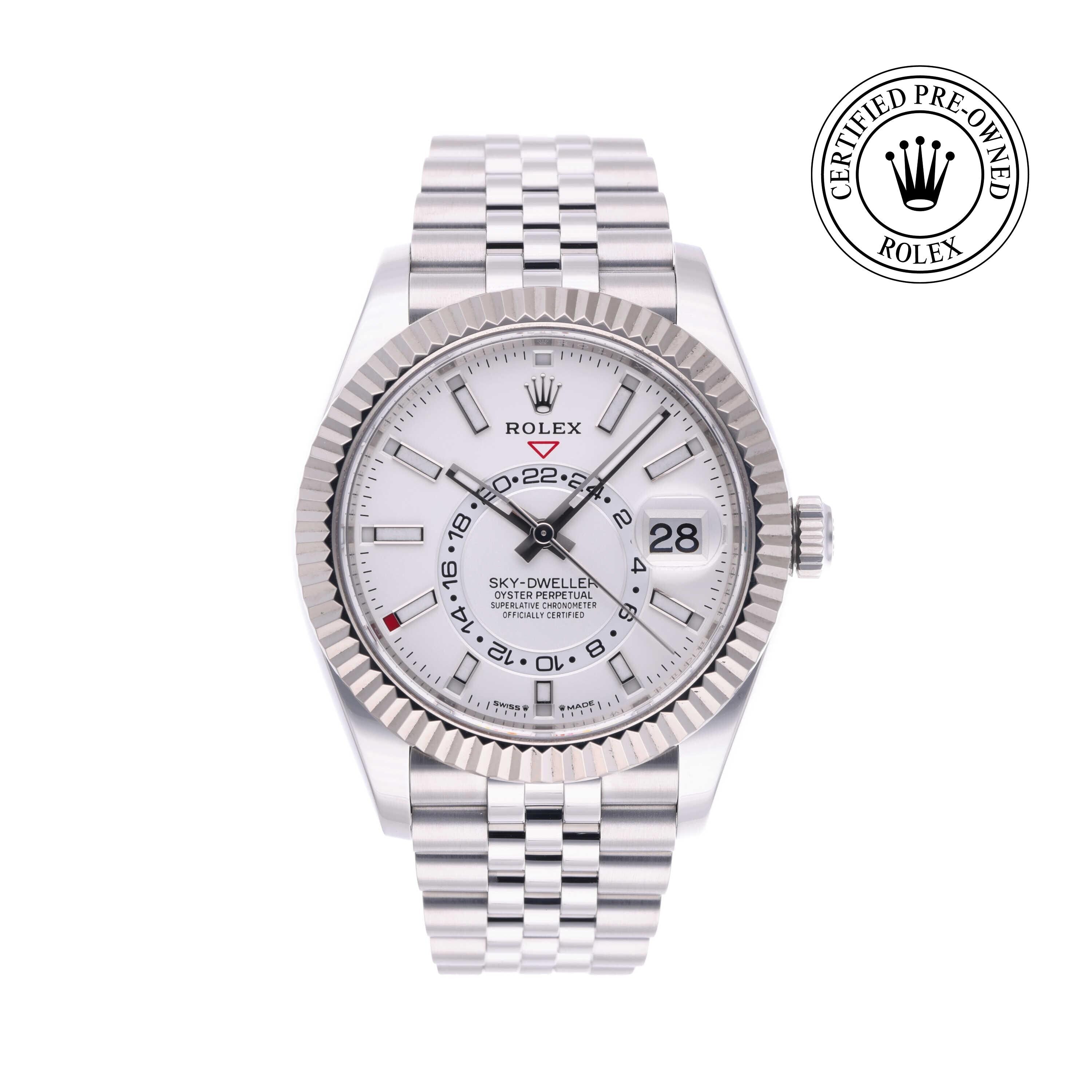 Rolex Certified Pre-owned Sky-Dweller M336934-0004 front on white background