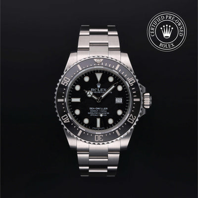 Rolex Certified Pre-owned Sea-Dweller M116600-0003 front on black background