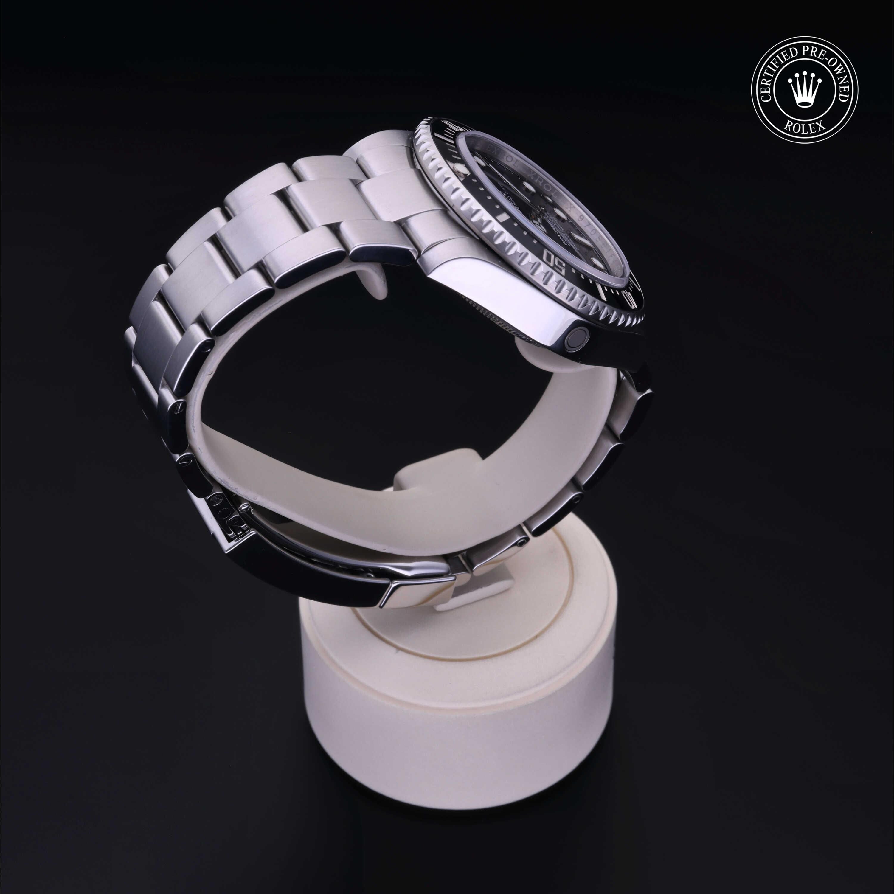 Rolex Certified Pre-owned Sea-Dweller M116600-0003 front on black background