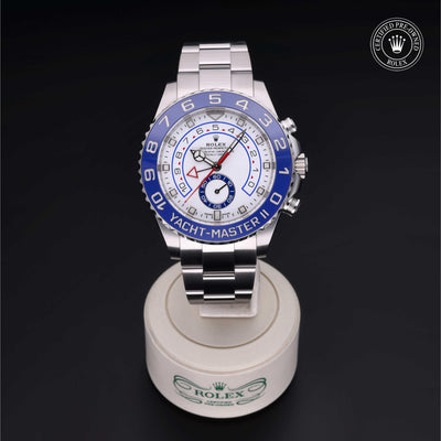 Rolex Certified Pre-owned Yacht-Master M116680-0002 front on black background