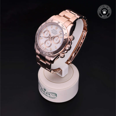 Rolex Certified Pre-owned Daytona M116505-0005 front on black background