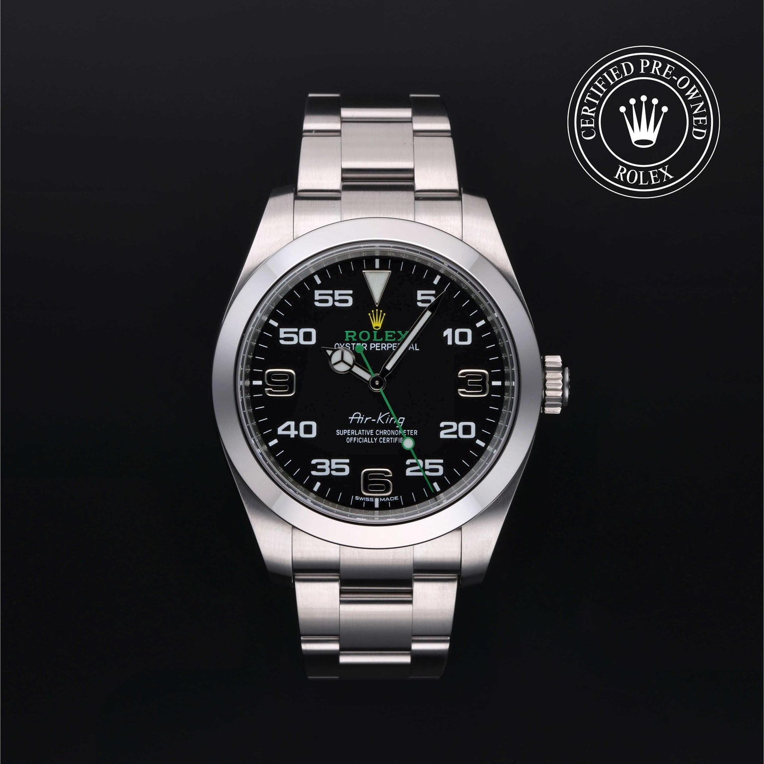 Rolex CPO Air-King M116900 front on white background