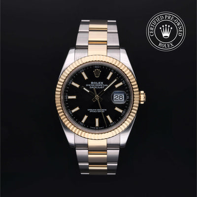 Rolex Certified Pre-owned Datejust M126333-0013 front on black background