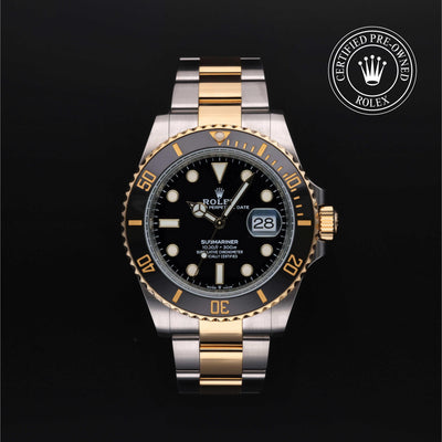 Rolex Certified Pre-owned Submariner M126613LN-0002 front on black background