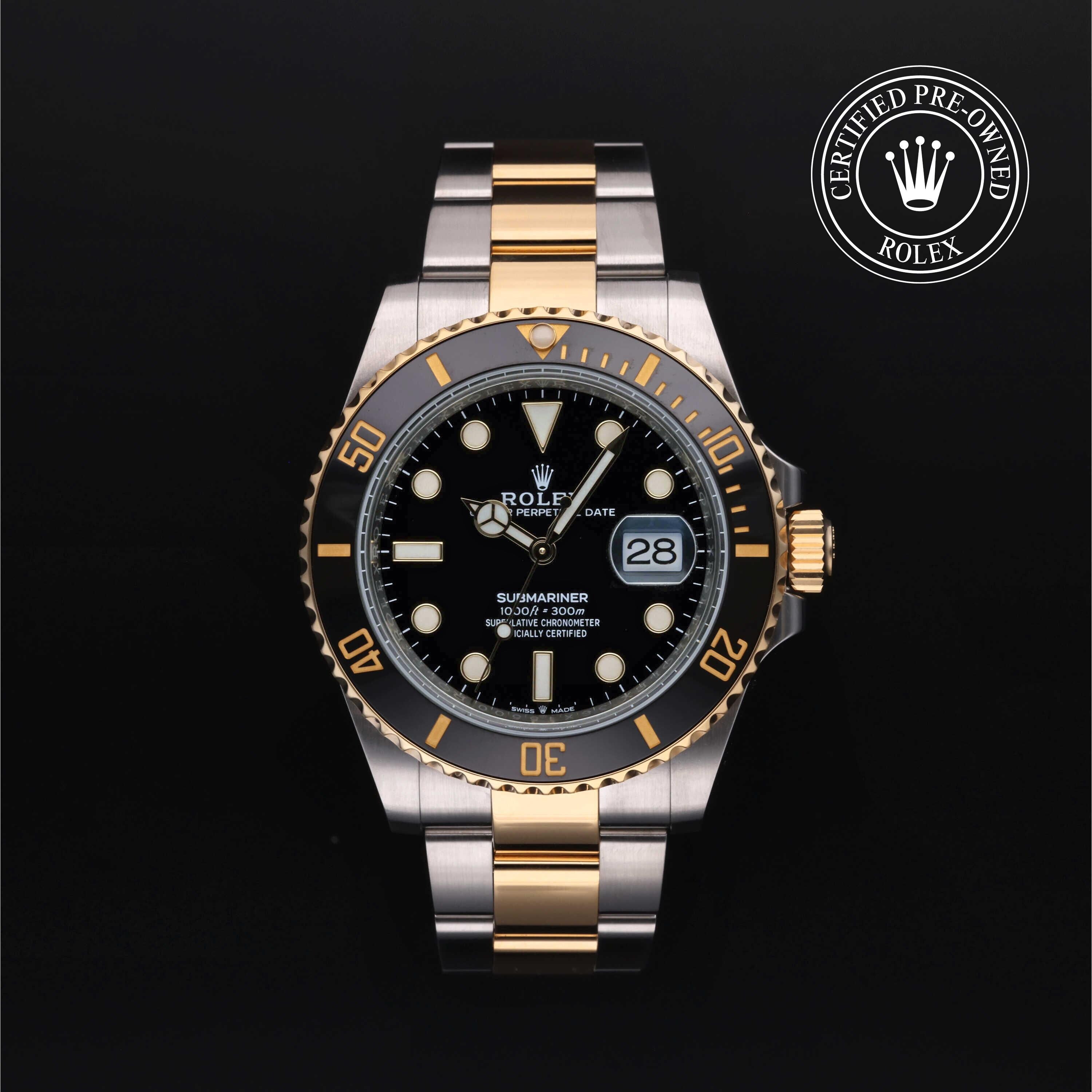 Rolex Certified Pre-owned Submariner M126613LN-0002 front on black background