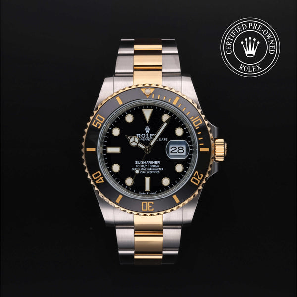 Rolex Certified Pre-owned Submariner M126613LN-0002 front on black background