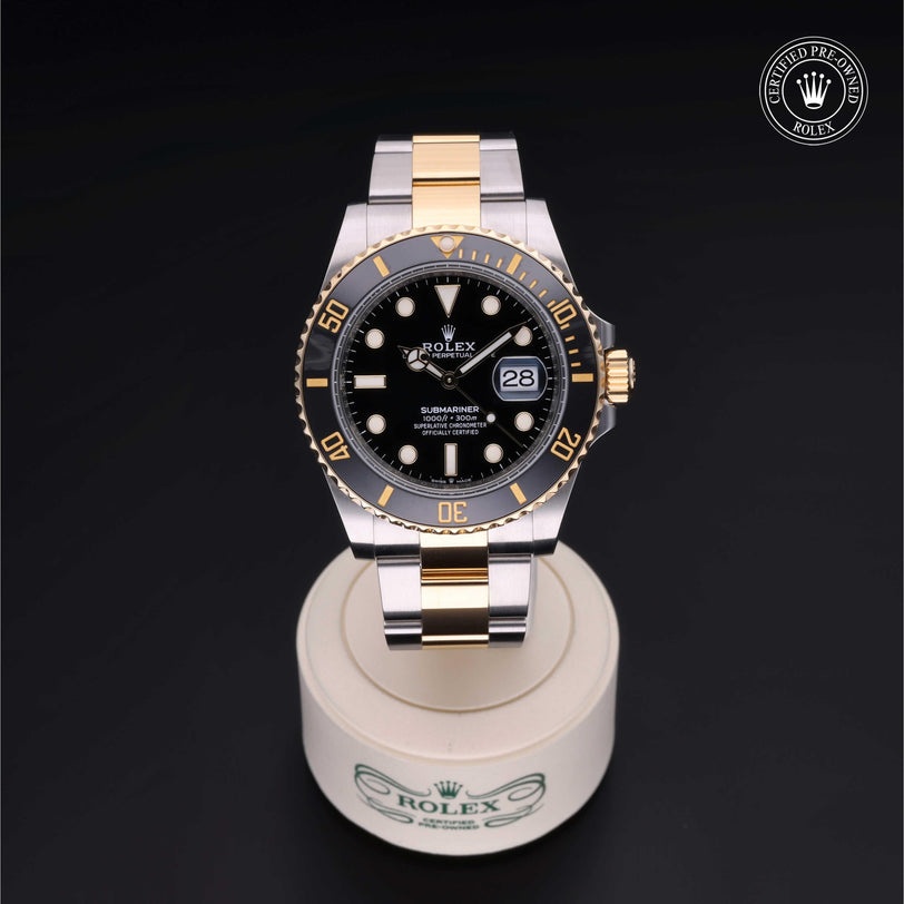 Rolex Certified Pre-owned Submariner M126613LN-0002 front on black background