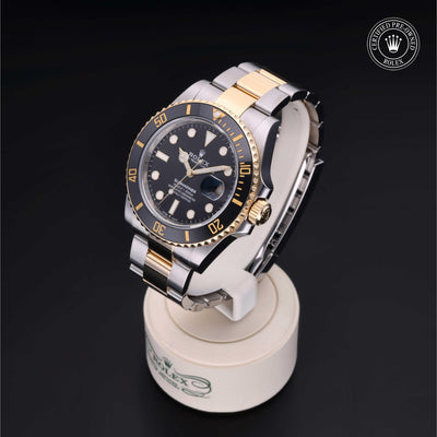 Rolex Certified Pre-owned Submariner M126613LN-0002 front on black background