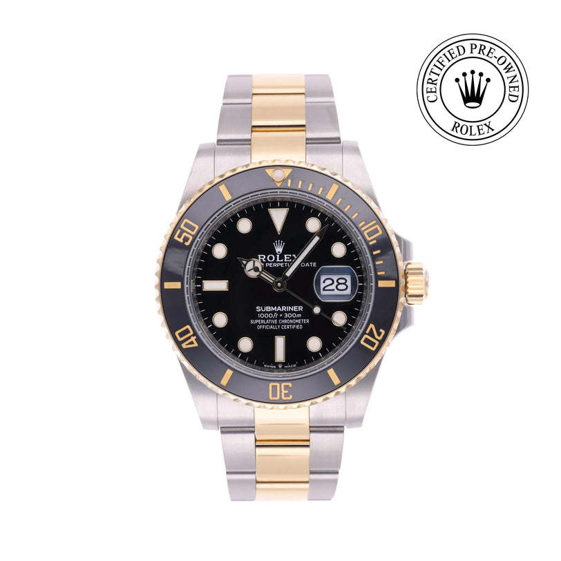 Rolex Certified Pre-owned Submariner M126613LN-0002 front on white background