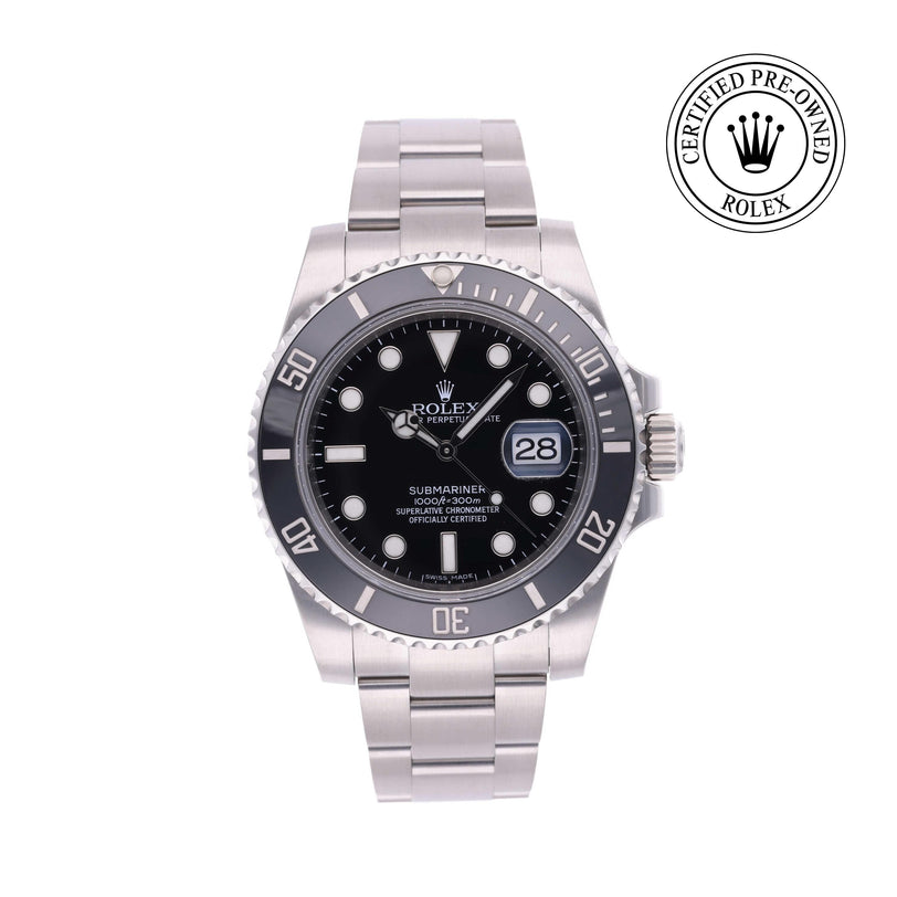 Rolex Certified Pre-owned Submariner M116610LN-0001 front on white background